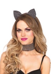 Leg Avenue Cat ear headband & choker set Black SO7952 фото