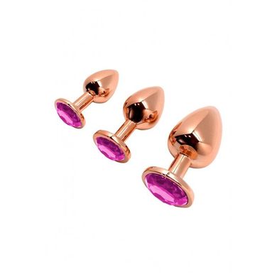 Анальна пробка Wooomy Tralalo Rose Gold Metal Plug MAGENTA S SO7429 фото