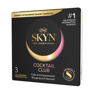 Презервативи SKYN Cocktail Club 3 шт, смаки Pina Colada, Cherry Sunrise та Passion Daiquiri SX2544 фото