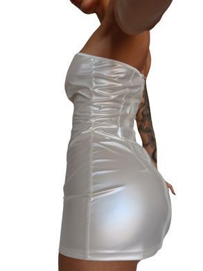 Мінісукня D&A, XS-S, white, nylon-lycra відкриті плечі з блискавкою на всю довжину SX1240 фото