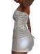 Мінісукня D&A, XS-S, white, nylon-lycra відкриті плечі з блискавкою на всю довжину SX1240 фото 4