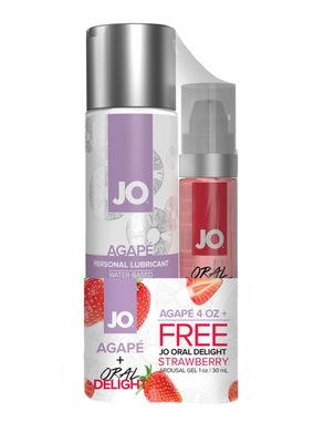 Комплект System JO GWP — Agape 120 ml & Oral Delight — Strawberry 30 мл SO6770 фото