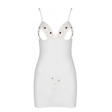 Сорочка з вирізами на грудях + стринги LOVELIA CHEMISE white XXL/XXXL - Passion SO4764 фото