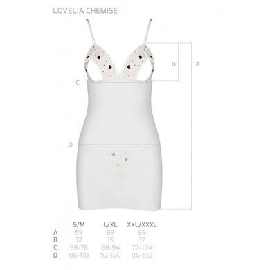 Сорочка з вирізами на грудях + стринги LOVELIA CHEMISE white XXL/XXXL - Passion SO4764 фото