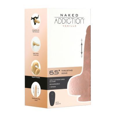 Фалоімітатор з пульсацією Naked ADDICTION 6.5" Thrusting Dong With Remote SO7756 фото