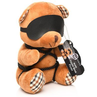 Плюшевий ведмедик ROPE Teddy Bear БДСМ у шкіряній масці та обв&rsquo;язці, 22x16x12 см SO9816 фото