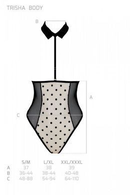Еротичне боді Passion TRISHA BODY, XXL/XXXL, beige, з відкритими чашками SO9740 фото