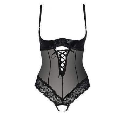 Боді з відкритими грудьми NORTH BODY black L/XL - Passion Exclusive PS24001 фото