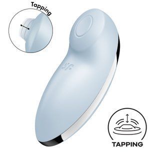 Вібростимулятор-пульсатор Satisfyer Tap & Climax 2 Blue, ефект постукування пальцем SX2183 фото
