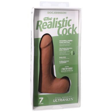 Фалоімітатор Doc Johnson The Realistic Cock ULTRASKYN - 7 Inch with Balls Caramel SX4456 фото
