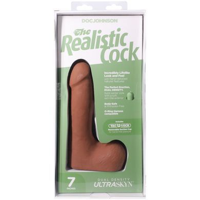 Фалоімітатор Doc Johnson The Realistic Cock ULTRASKYN - 7 Inch with Balls Caramel SX4456 фото