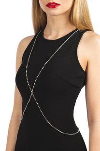 Сріблястий ланцюжок для бюста Bijoux Pour Toi &ndash; Elena Silver зі стразами SO5987 фото