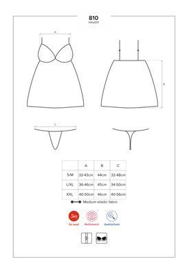 Obsessive 810-BAB-1 babydoll & thong black S/M SO7152 фото