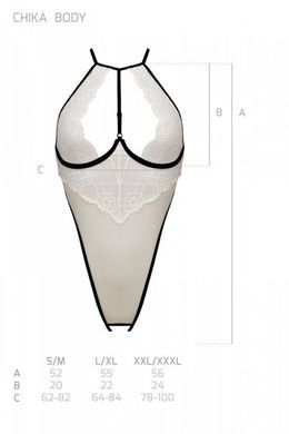 Боді з доступом Passion CHIKA BODY L/XL, cream SO9695 фото
