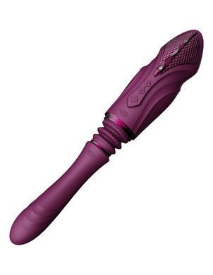 Компактна смарт секс-машина Zalo &ndash; Sesh Velvet Purple, 2 насадки, пульт ДК, кристал Swarovski SO9555 фото
