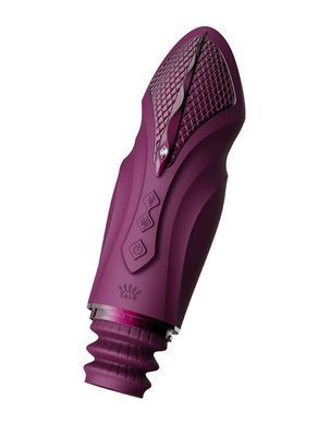 Компактна смарт секс-машина Zalo &ndash; Sesh Velvet Purple, 2 насадки, пульт ДК, кристал Swarovski SO9555 фото