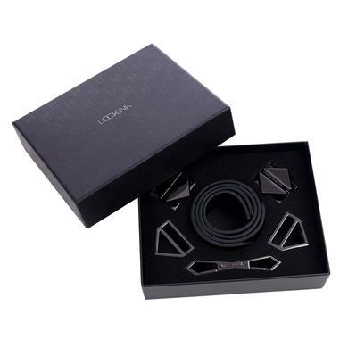 Фіксатори для рук та ніг LOCKINK Wristcuffs/Anklecuffs, чорні, натуральна шкіра SX0837 фото