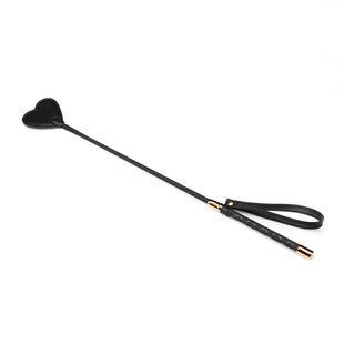 Шльопалка-сердечко Liebe Seele Black Organosilicon Riding Crop, екошкіра SO9490 фото