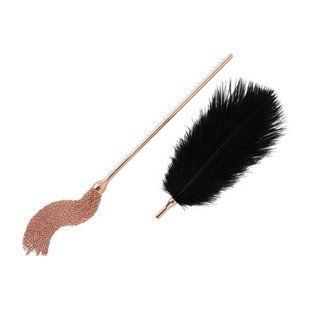 Лоскітка з металевим флогером Rosy Gold - Feather Tickler & Whip SX3909 фото