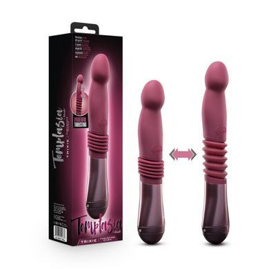 Пульсатор для точки G Blush Temptasia &ndash; Trixie Thrusting Dildo &ndash; Wine Red, 3 швидкості SO8835 фото