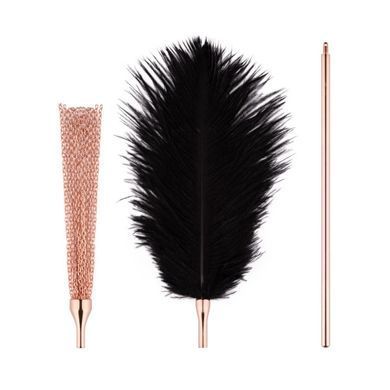 Лоскітка з металевим флогером Rosy Gold - Feather Tickler & Whip SX3909 фото