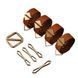 Набір фіксаторів для рук та ніг LOCKINK Hogtie Set, коричневий, ремені з натуральної шкіри SX0840 фото 1