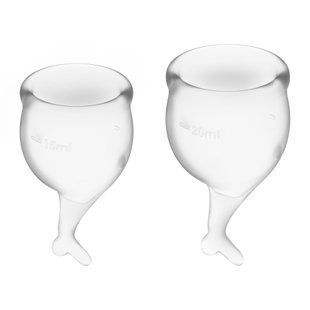 Набір менструальних чаш Satisfyer Feel Secure (transparent), 15мл і 20мл, мішечок для зберігання SO3994 фото