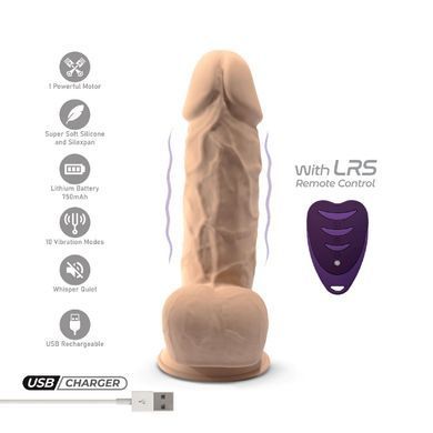 Фалоімітатор з вібрацією SilexD Norman Vibro Flesh (Model 1 size 8,5") + LRS, діаметр 5 см SO8208 фото