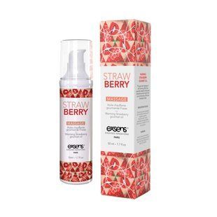 Масажна олія EXSENS Strawberry 50 мл розігрівальна, без цукру, без парабенів, їстівна SO2359 фото