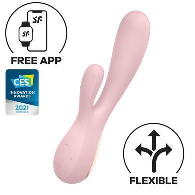 Смарт вібратор-кролик Satisfyer Mono Flex Mauve, 2 мотори, керування через інтернет SO3902 фото