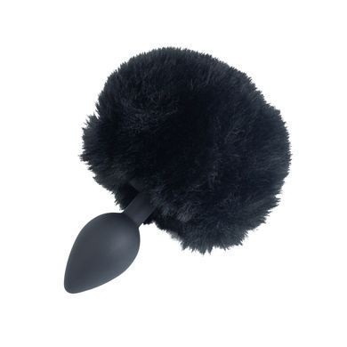 Анальна пробка з кролячим хвостиком Punishment &ndash; Bunny Tail Silicone Anal Plug &ndash; Black, 4,8 см SX2235 фото