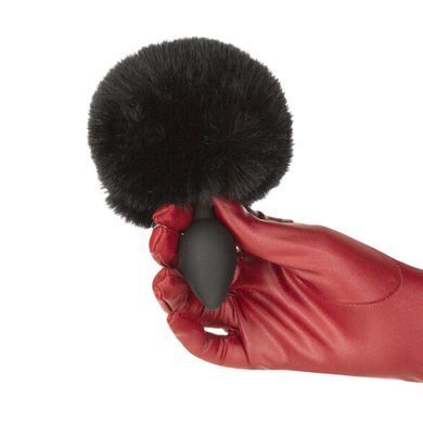 Анальна пробка з кролячим хвостиком Punishment &ndash; Bunny Tail Silicone Anal Plug &ndash; Black, 4,8 см SX2235 фото