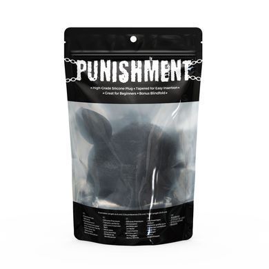 Анальна пробка з кролячим хвостиком Punishment &ndash; Bunny Tail Silicone Anal Plug &ndash; Black, 4,8 см SX2235 фото