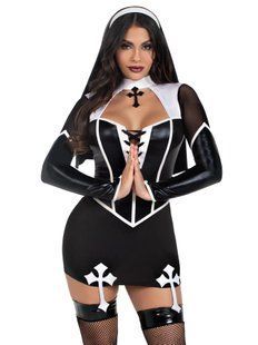 Костюм черниці Leg Avenue Holy Hottie Dress S SX2794 фото