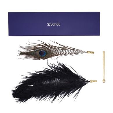 Лоскітка LOCKINK SEVANDA Natural Peacock Flirting Feather Tickler, пір&rsquo;я павича та страуса SX0895 фото