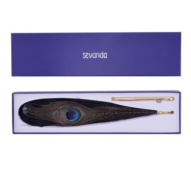 Лоскітка LOCKINK SEVANDA Natural Peacock Flirting Feather Tickler, пір&rsquo;я павича та страуса SX0895 фото