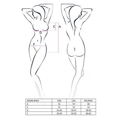 Боді монокіні ADARA BODY black XXL/XXXL - Passion EL10103 фото