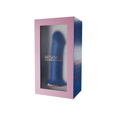 Двошаровий дилдо Adrien Lastic Hitsens 1 Blue, підходить для страпона, діаметр 4,5 см, довжина 17,7 см SX1273 фото