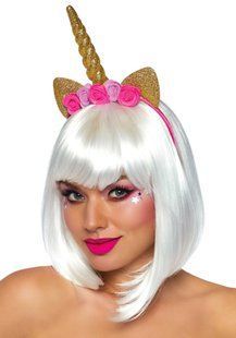 Leg Avenue Golden unicorn flower headband SO7956 фото