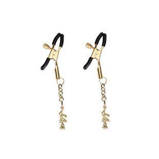 Затискачі для сосків з підвіскою Liebe Seele Rose Pendant Nipple Clamps Gold SX1689 фото