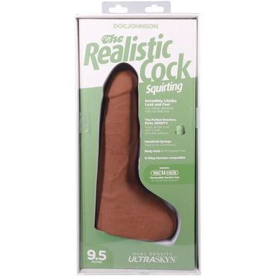 Фалоімітатор, що кінчає Doc Johnson The Realistic Cock ULTRASKYN - Squirting 9,5 Inch Caramel SX4471 фото