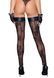 Панчохи без миска Noir Handmade F243 Tulle stockings with patterned flock embroidery, XL SX0158 фото 2