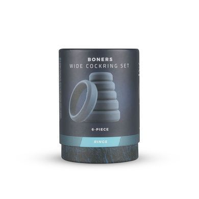 Набір ерекційних кілець Boners 6-Piece Cock Ring Set, діаметр від 2,6 до 5,7 см, силікон SO8847 фото