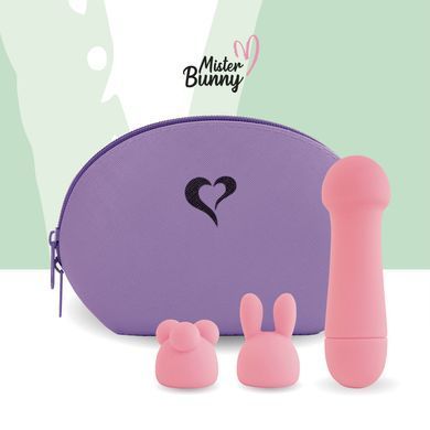 Міні-вібратор FeelzToys Mister Bunny Pink з двома насадками SO4437 фото