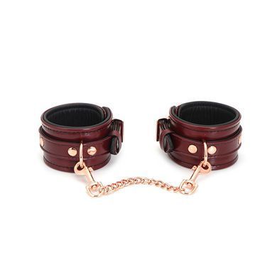 Шкіряні поножі Liebe Seele Wine Red Ankle Cuffs, знімний ланцюжок-кріплення SO9453 фото