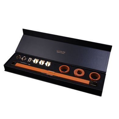 Фіксатор-розпірка LOCKINK Adjustable Spreader Bar Set, коричневий, шкіряний, ремені для шиї, рук/ніг SX0852 фото