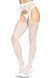 Leg Avenue Heart net suspender hose OS White SO7910 фото 4