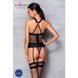 Сітчастий комплект корсет з халтером, зйомні підв'язки та трусики Amanda Corset black L/XL - Passion SO5318 фото 4