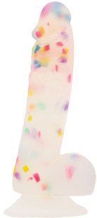 Фалоімітатор з конфетті ADDICTION - PARTY MARTY - 7.5 "- FROST &CONFETTI, 19 см, силікон SO4532 фото