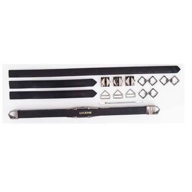 Фіксатор-розпірка LOCKINK Adjustable Spreader Bar Set, чорний, шкіряний, ремені для шиї, рук/ніг SX0853 фото